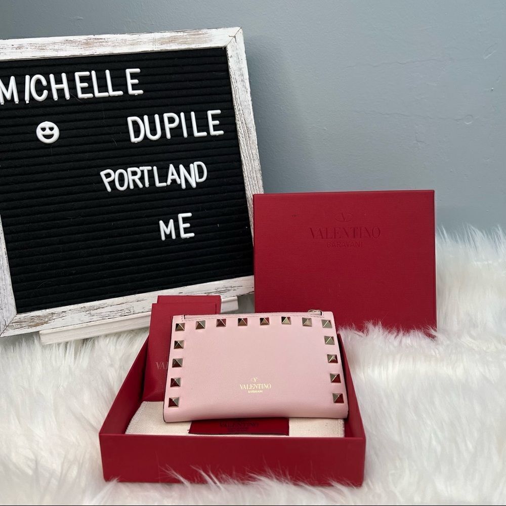 𝅺- Valentino garavani studed card purse holder